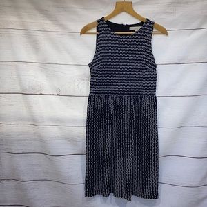 Women's black and white dash print  Ann Taylor  Loft dress Medium